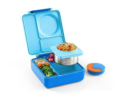 OmieBox Bento Box for Kids - Insulated Bento Lunch Box with Leak Proof Thermos Food Jar - 3 Compartm | Amazon (US)