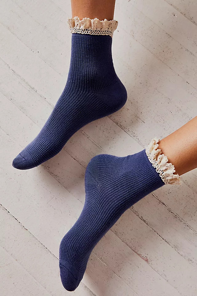 Beloved Waffle Knit Ankle Socks | Free People (Global - UK&FR Excluded)