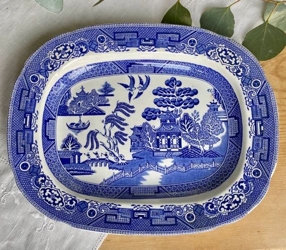 Antique Blue Willow Platter Ridgway Transferware Made in | Etsy | Etsy (US)