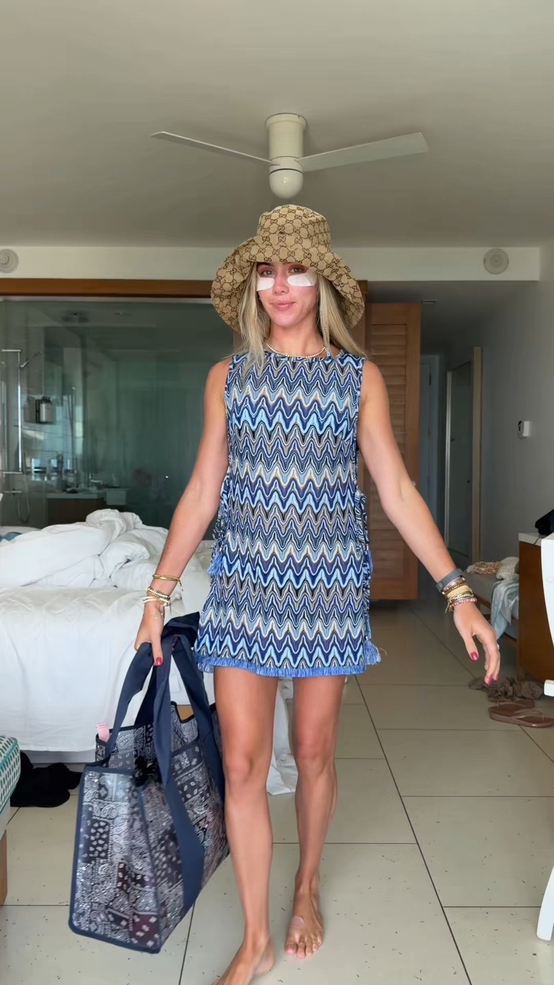 My pool day outfit! My bikini is @Dippin Daisys   size xs. Ramy Brook Kimber Dress Swim Cover-Up I rented mine from @renttherunway   my code is RTRXSVOSEN50. My hat is from DHg8. Of course my @crocs   flip flops too.
probably my best coverup outfit of the trip 🫡 love the cut out sides and of course blues on blues 

#coverupdress #bikinicoverup #bahamasoutfits #vacationoutfits #ootd @RamyBrook @renttherunway @Case-Mate

#LTKootd #LTKTravel #LTKSwim