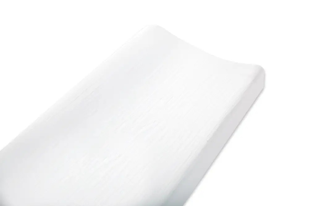essentials cotton muslin changing pad cover solid white | aden + anais