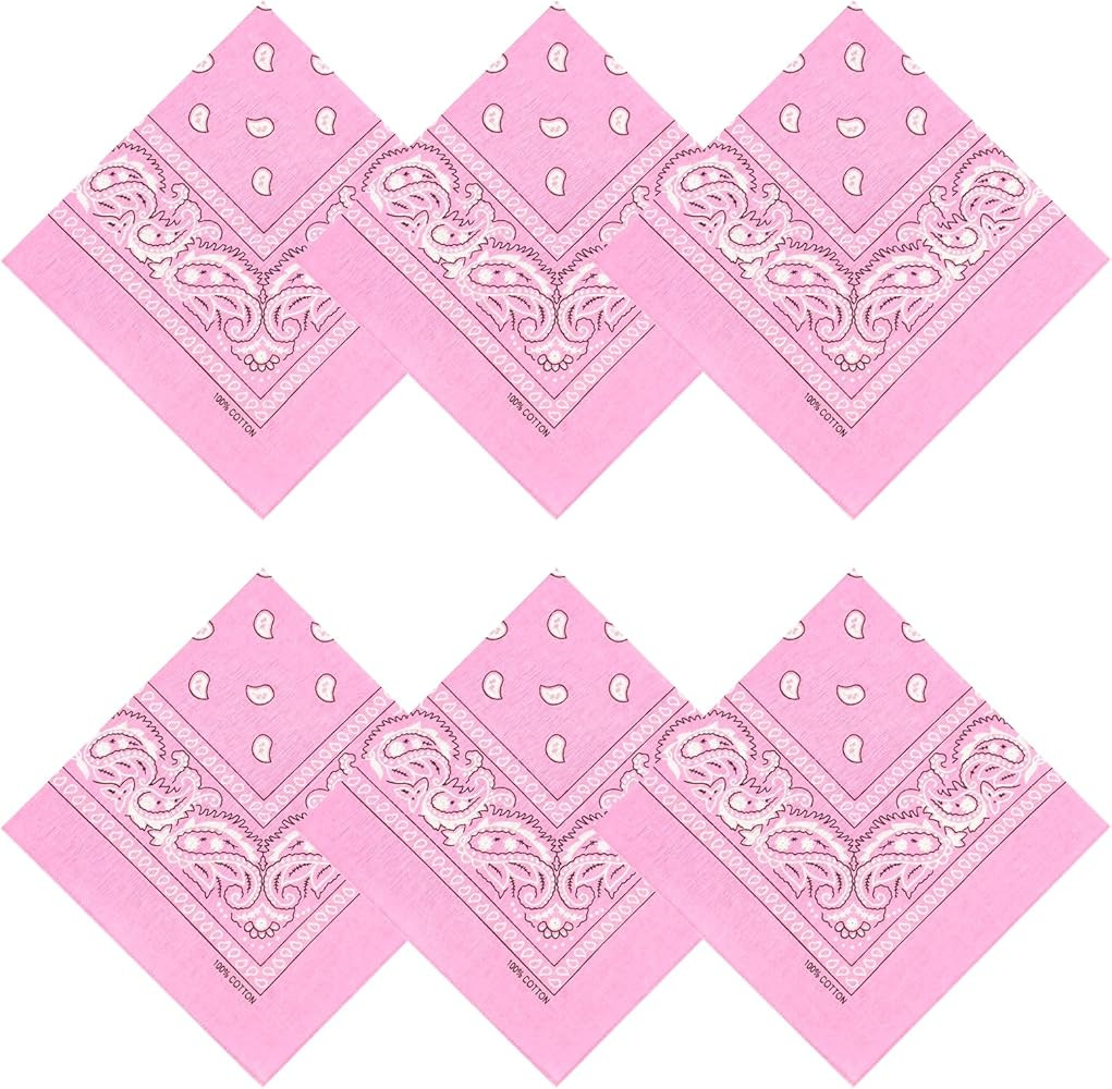 100% Cotton Bandanas, 21 x 21 inches, Set of 6 | Amazon (US)
