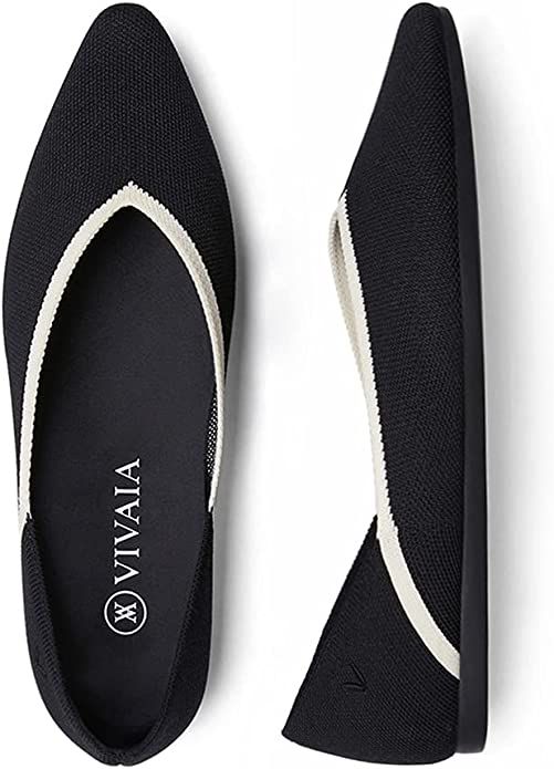 VIVAIA Vienna Women's Casual Flats Slip on Washable Ballet Shoes Pointed-Toe Style | Amazon (US)