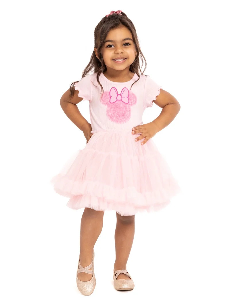 Minnie Mouse Toddler Girls Graphic Tutu Dress with Short Sleeves, Sizes 12M-5T | Walmart (US)