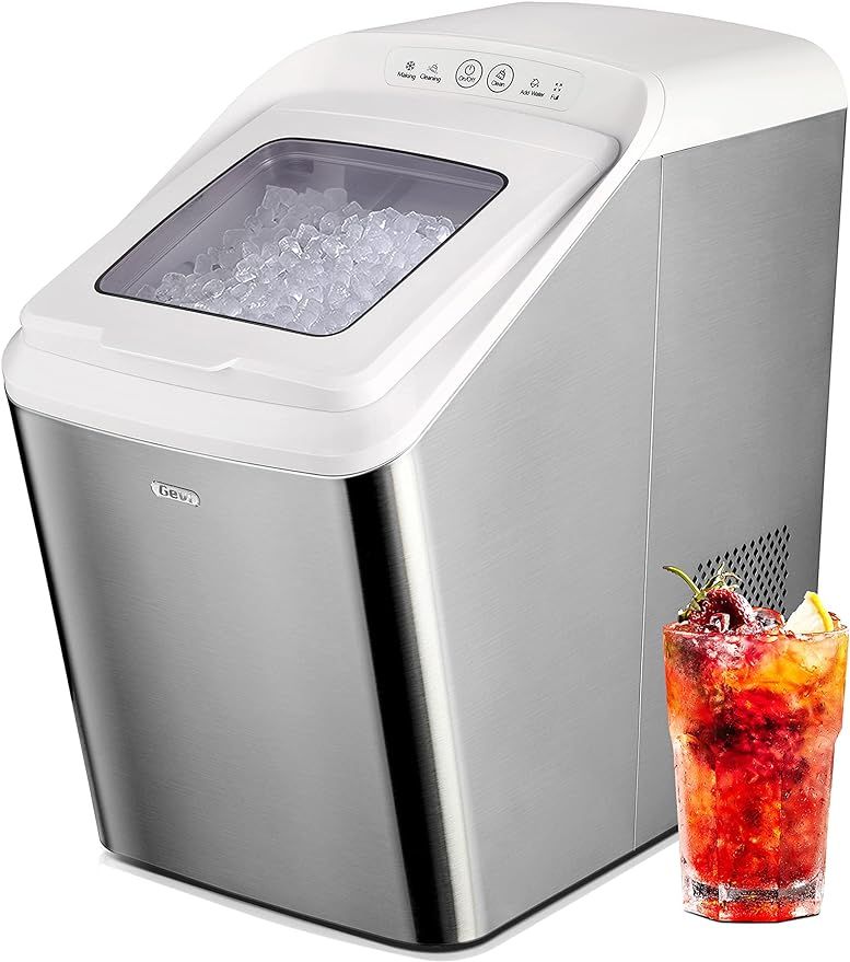 Gevi Household Countertop Nugget Ice Maker Machine, Stainless Steel Housing, Quiet Operation, Max... | Amazon (US)
