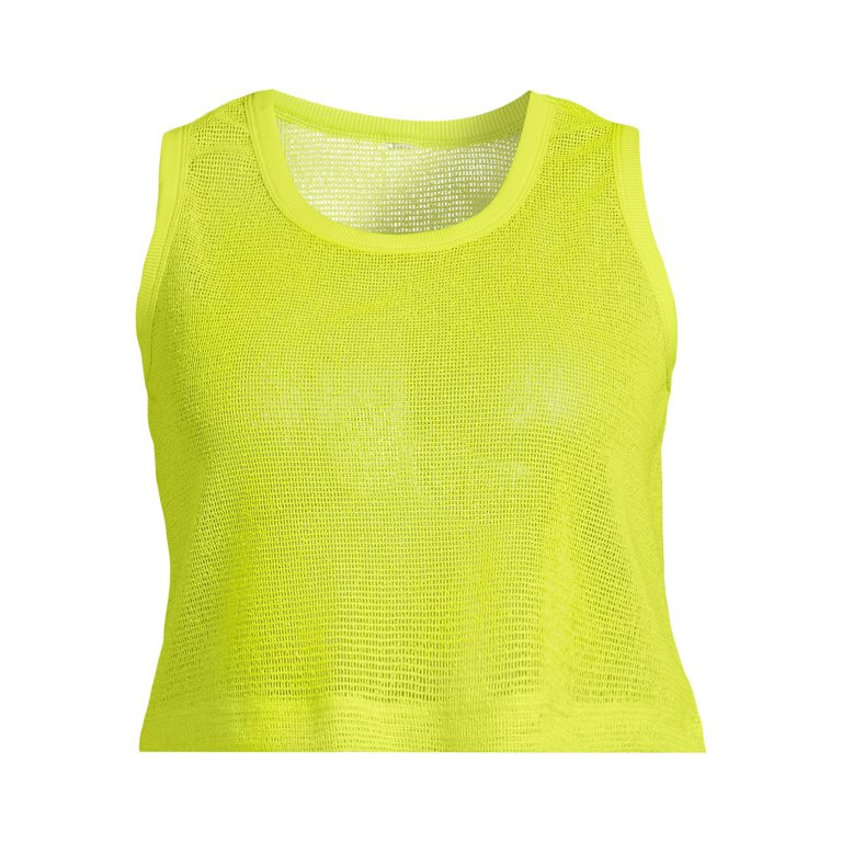 No Boundaries Juniors’ Cropped Crochet Tank Top Coverup, Sizes XS-XXL | Walmart (US)