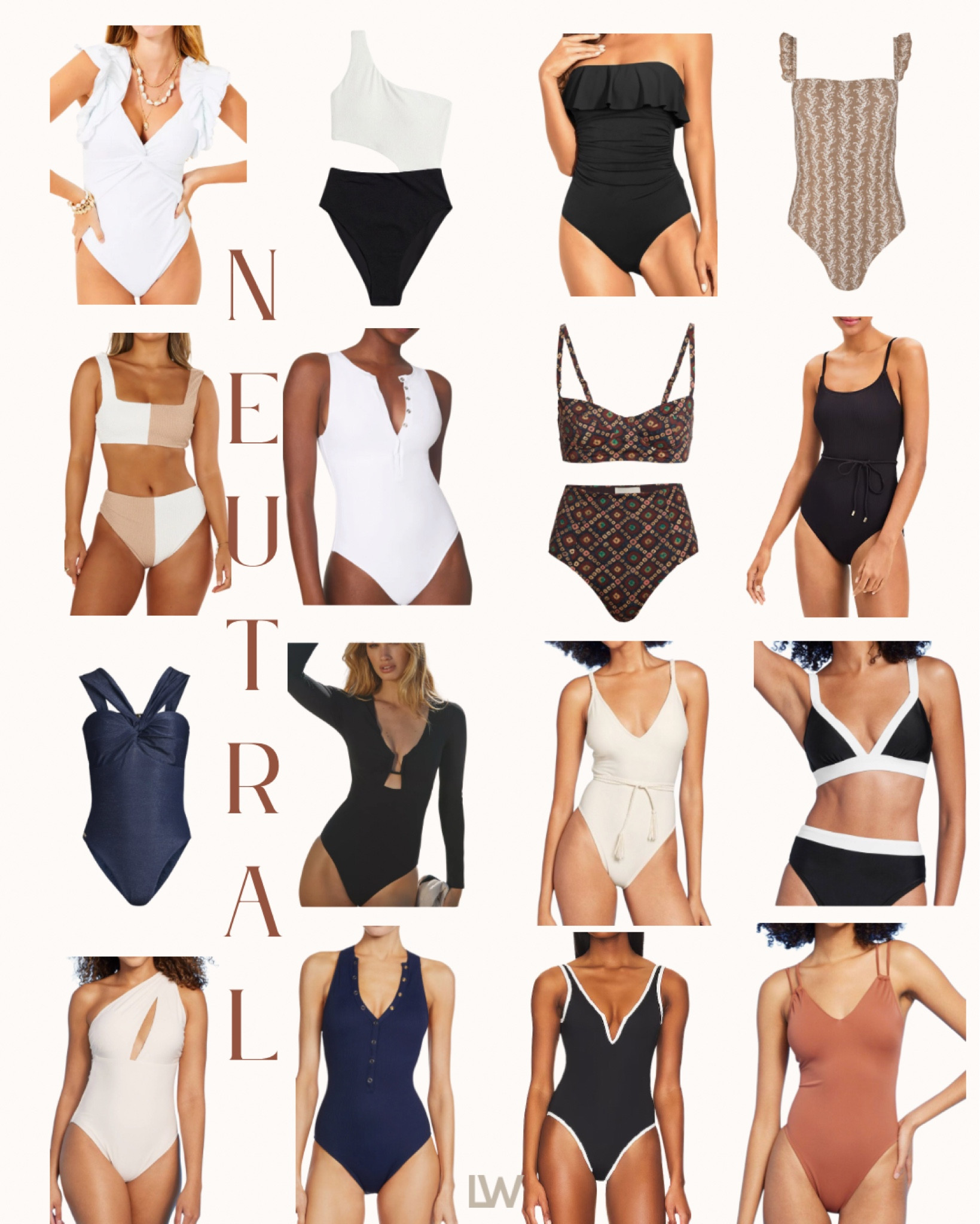 NEUTRAL🖤🤍🤎🩶 for swim looks 

#LTKtravel #LTKstyletip #LTKSeasonal