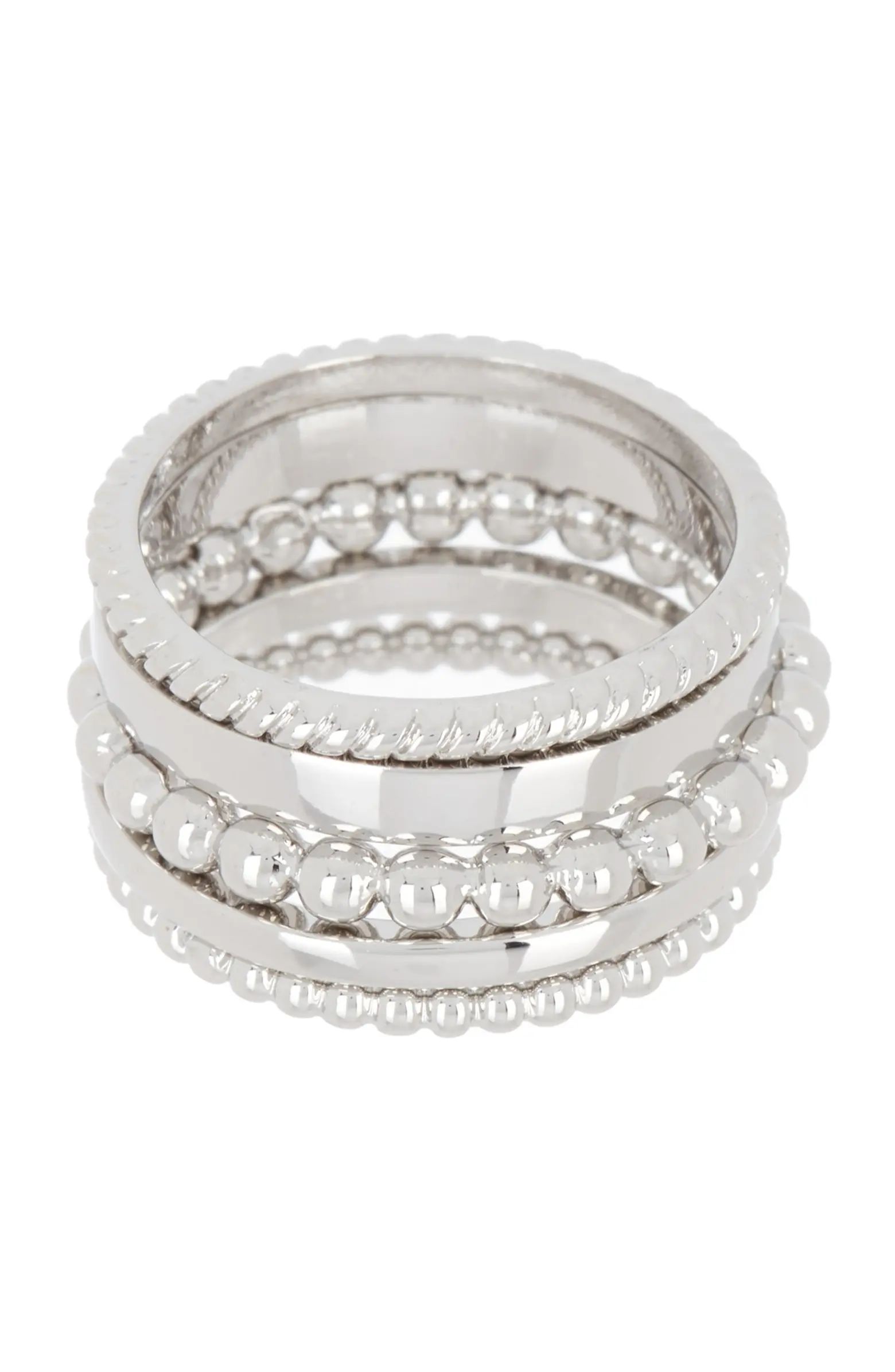 Mixed Texture Metal Ring Stack | Nordstrom Rack