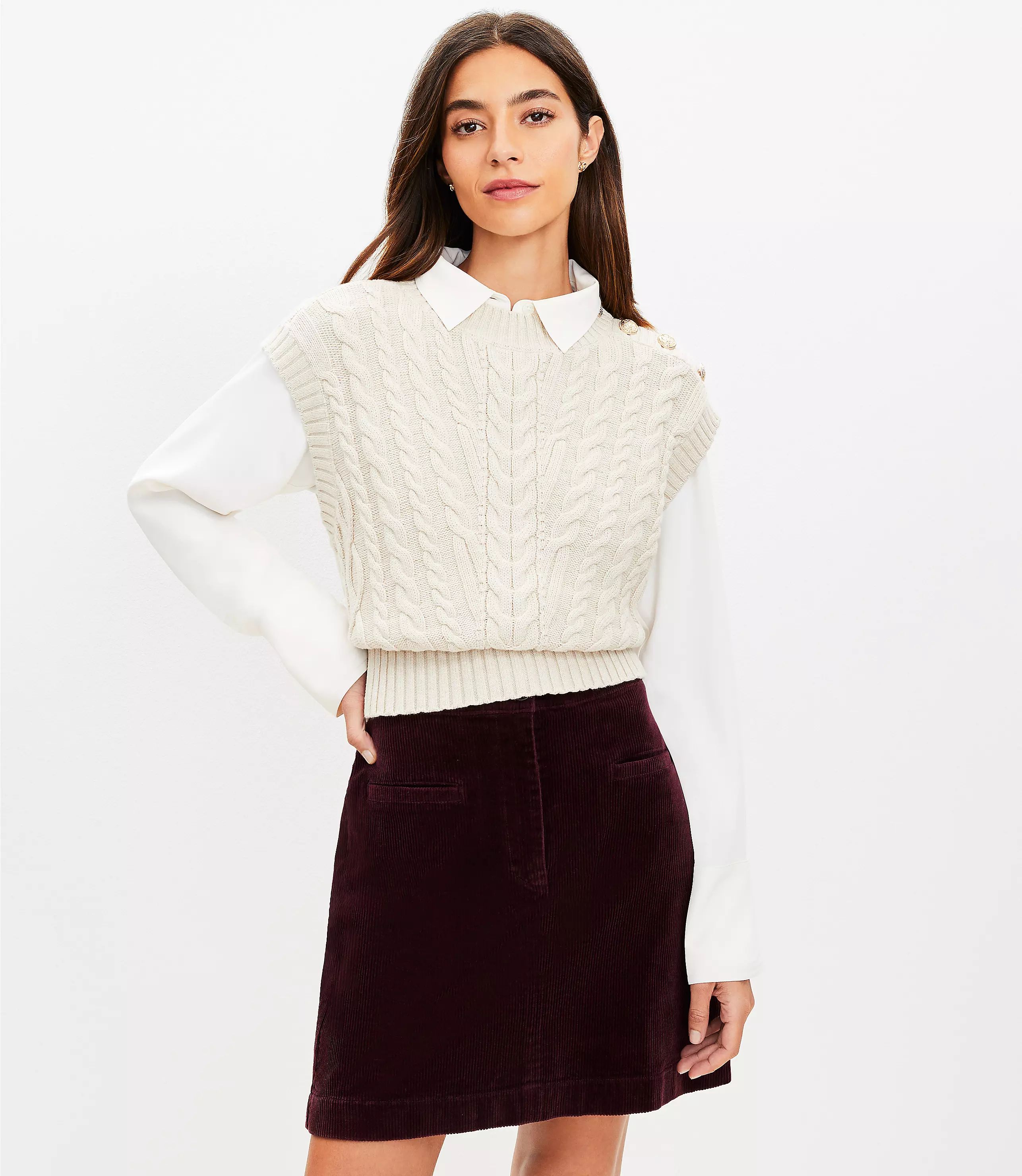 Petite Corduroy Mini Pocket Skirt | LOFT