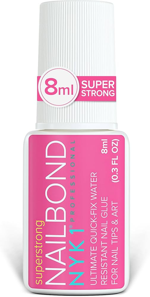 Super Strong Nail Glue For Nail Tips, Acrylic Nails and Press On Nails (8ml) NYK1 Nail Bond Brush... | Amazon (US)