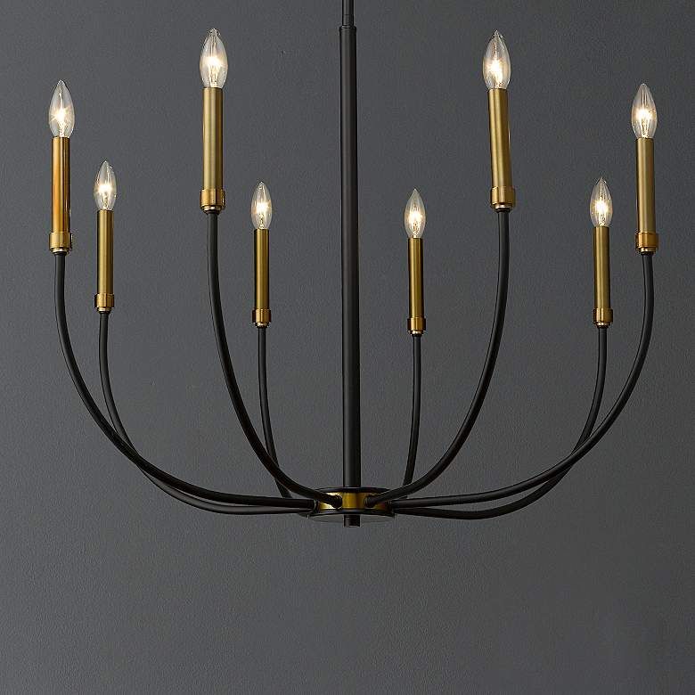 Z-Lite 8 Light Chandelier in Matte Black + Olde Brass Finish - #102E4 | Lamps Plus | Lamps Plus