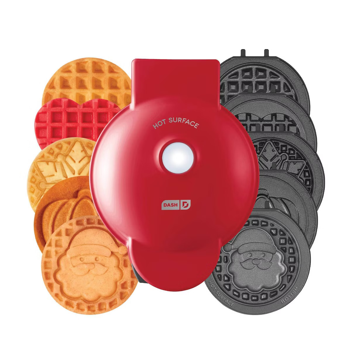 Dash MultiMaker Mini Waffle Maker System with 6 Removeable Holiday Plates Red | Target