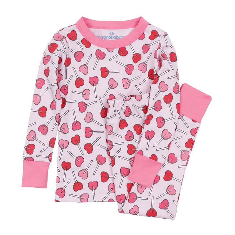 Magnolia Baby Sweetheart Pops Long Pajamas | JoJo Mommy