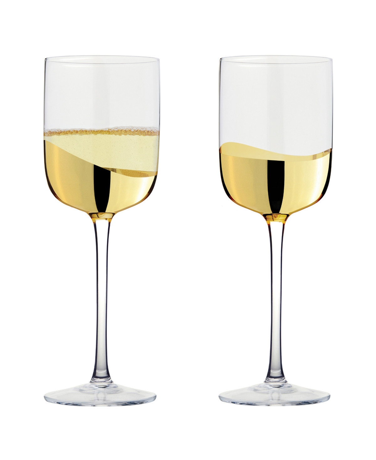 Anton Studio Designs Wave Wine Glasses, Set of 2 - Gold | Macy's