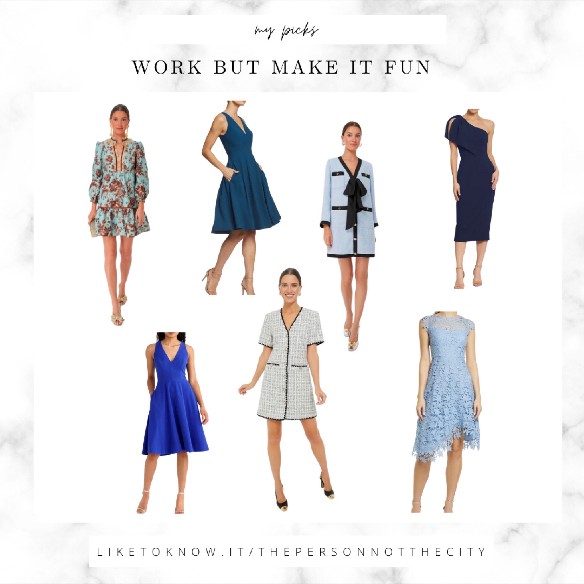 Work appropriate party dresses 💙

#LTKworkwear
