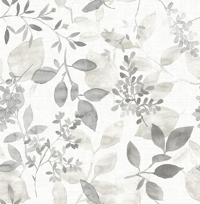 NuWallpaper NUS3144 Breezy Peel & Stick Wallpaper, Grey | Amazon (US)