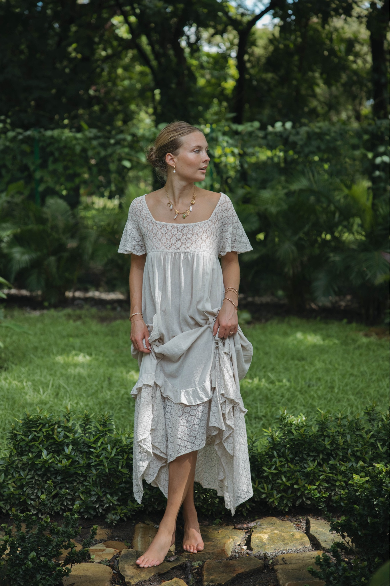 Free people neutral summer dress with lace

#LTKTravel #LTKStyleTip #LTKxNSale