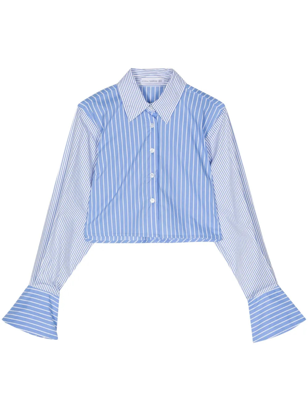 Faithfull The Brand Stripped Cropped Cotton Shirt - Farfetch | Farfetch Global