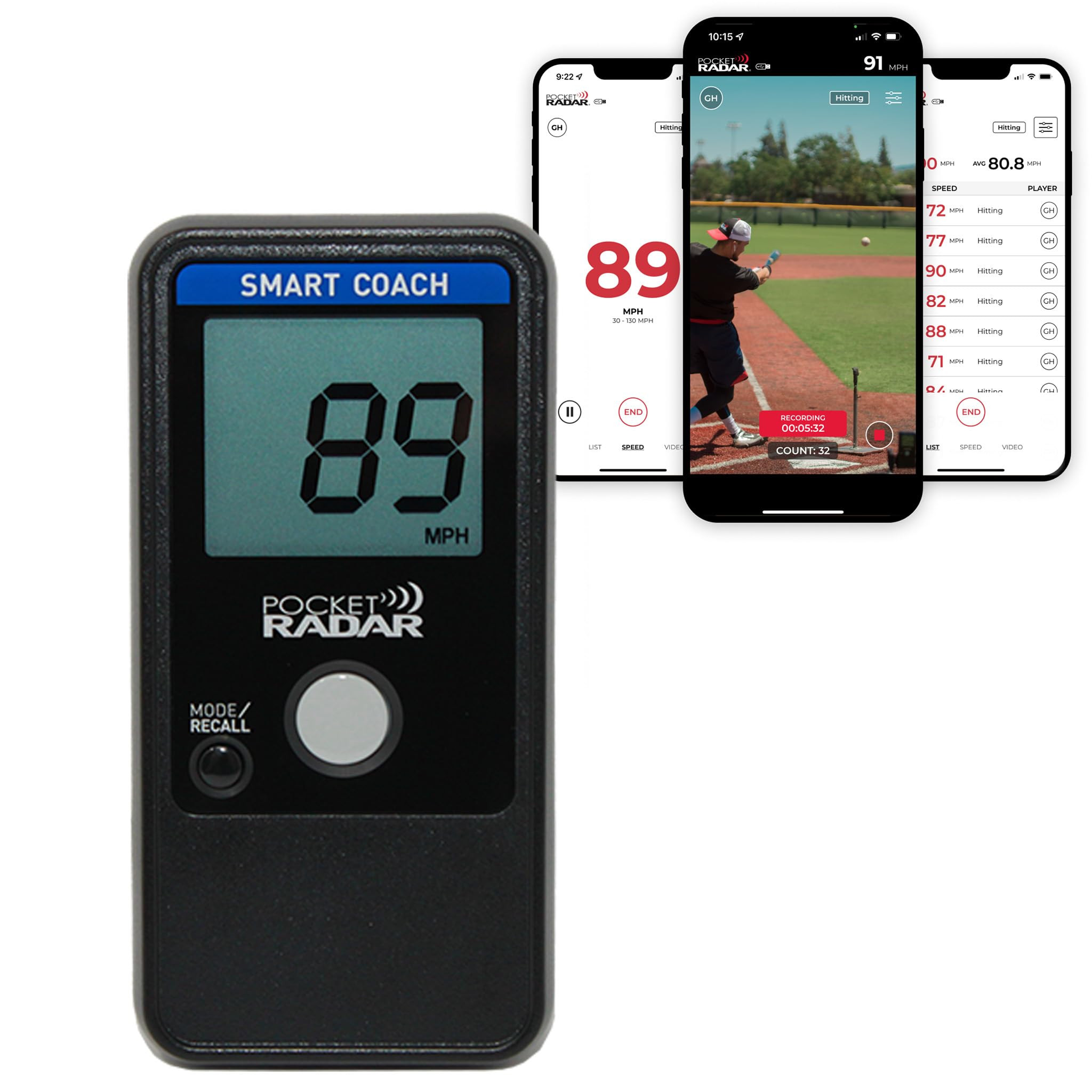 Pocket Radar Smart Coach Speed Gun for Baseball, Softball, Cricket - Accurate Pitching & Sports S... | Amazon (US)