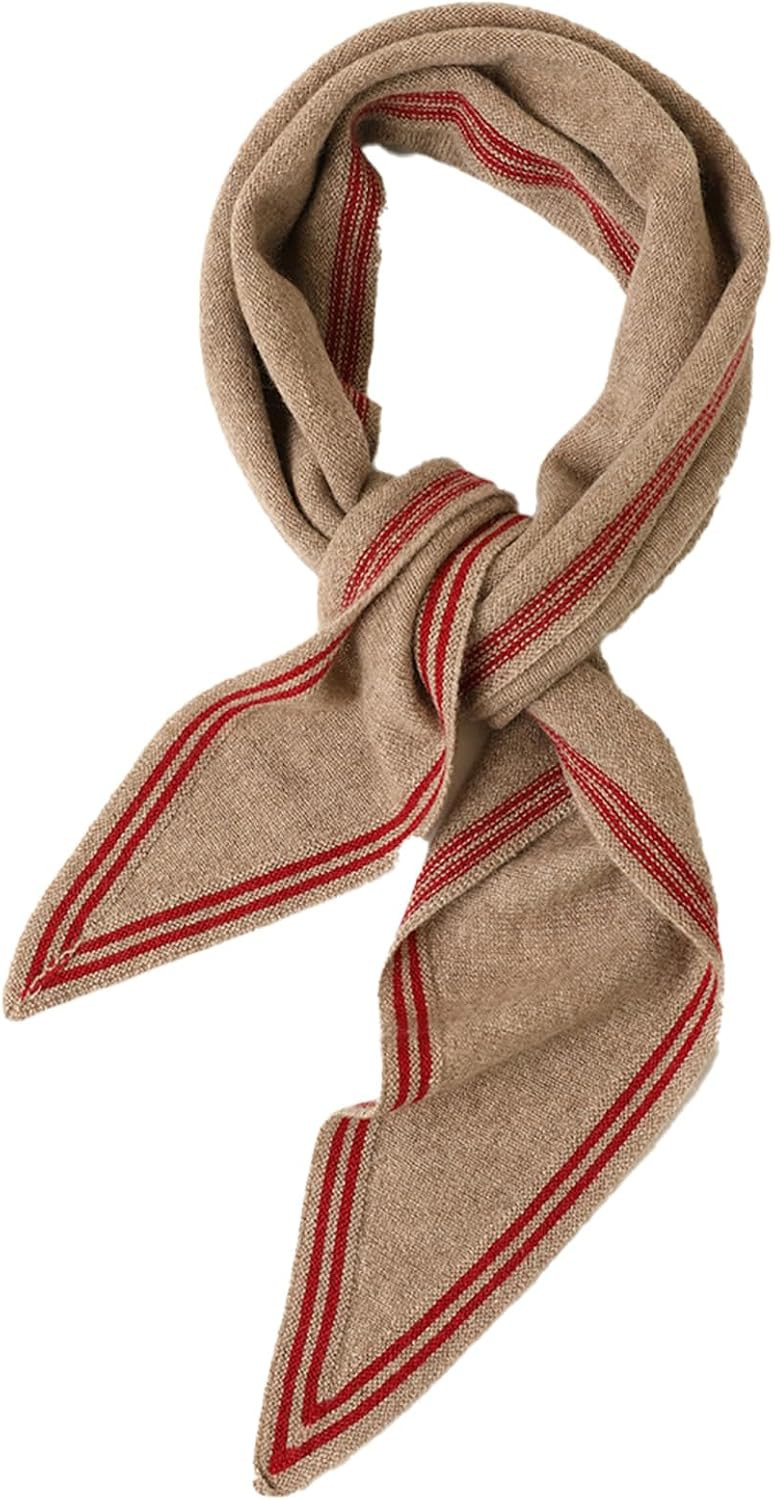 100% Cashmere Triangle Scarf for Women, Diamond-Shaped Small Striped Headscarf, Lightweight Fashion Neck Gaiter | Amazon (US)