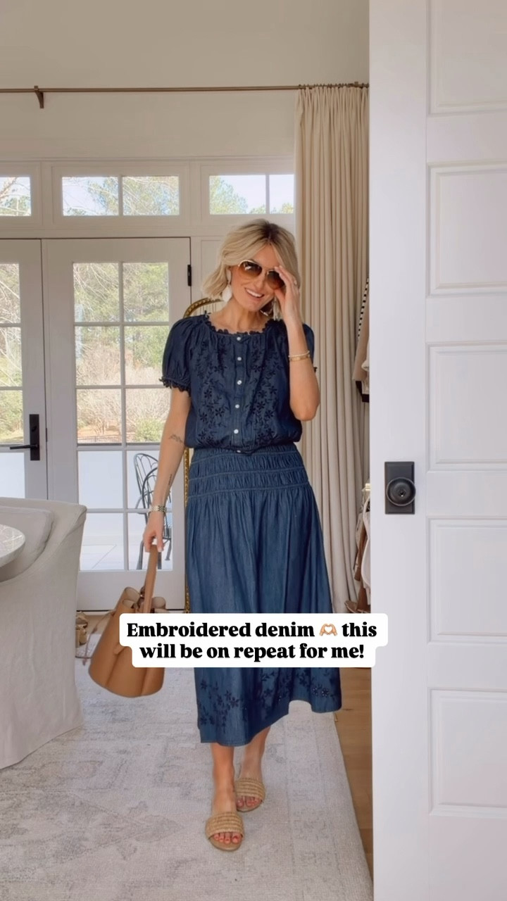 In love with this embroidered denim set that is so affordable! Can’t get over that it’s from Walmart! Great for work or play, & I cut the strings off to make it more elevated! 

Loverly Grey, spring outfit, matching sets, Walmart, denim set 

#LTKSeasonal