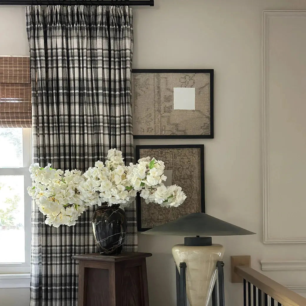 Sara Le Print Linen Drapery Pleated Latte SL-E5 | TWOPAGES