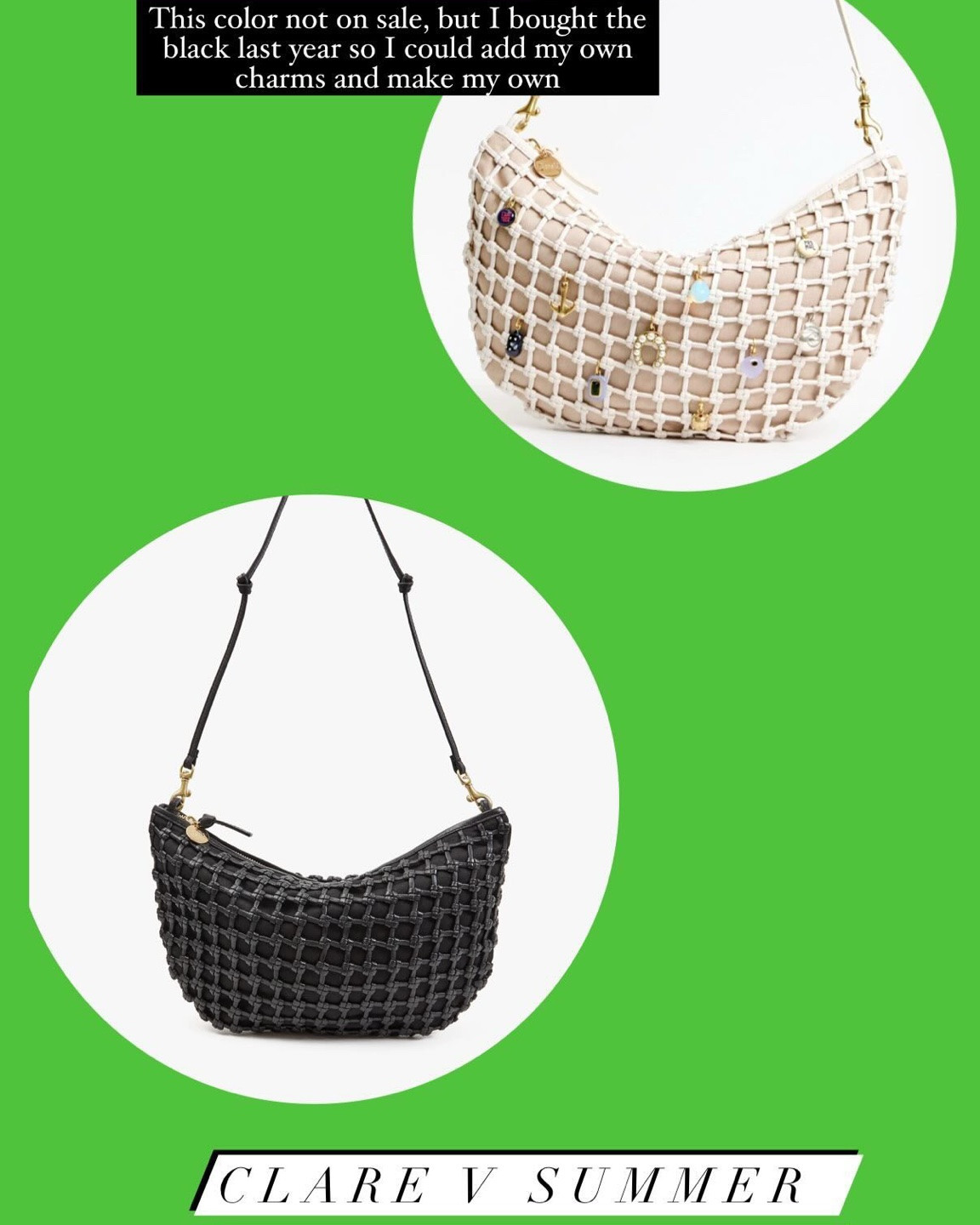 Clare V. Summer 40% Off Sale ends today! My favorite bag is the Lune. It’s the perfect slouchy shoulder bag with enough drop to be comfortable, and it actually holds a lot. I bought it in black last summer to accessorize with charms, and it’s now 40% off!