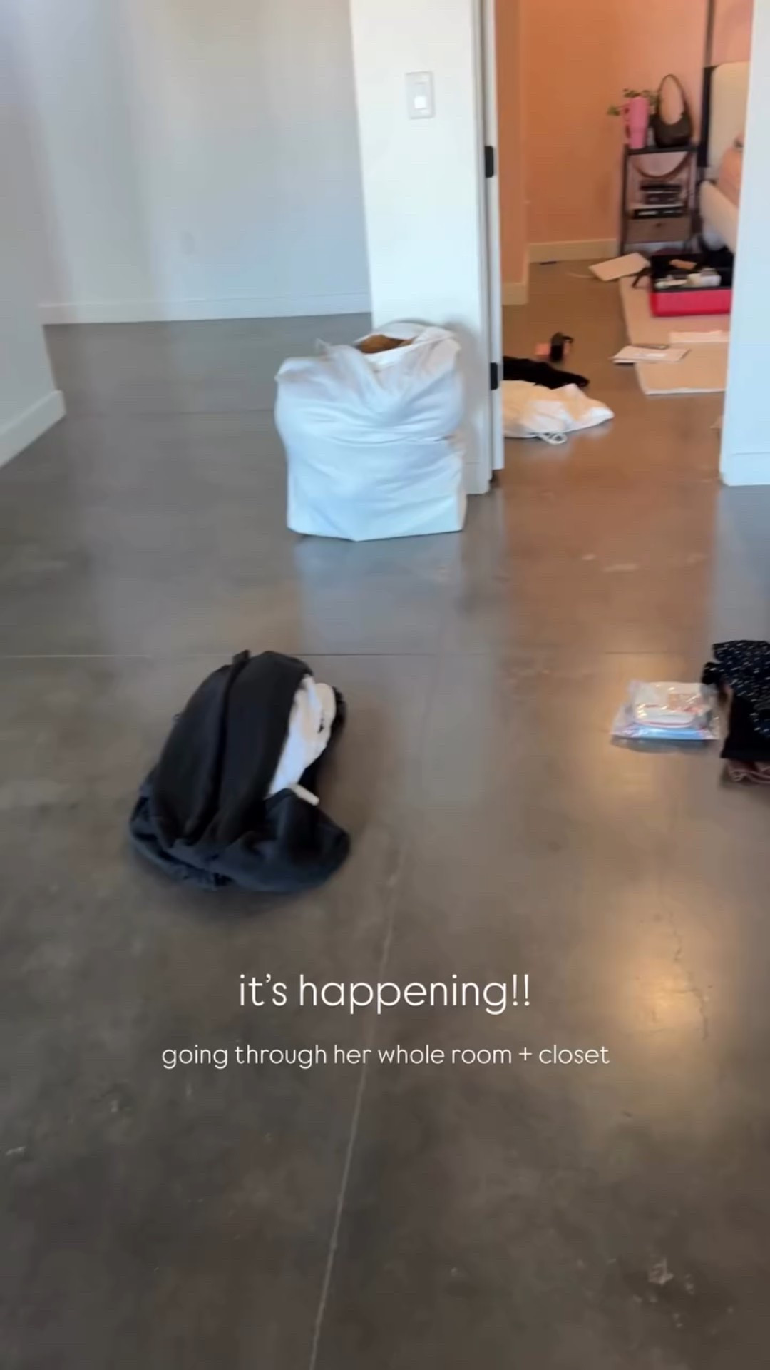 it’s happening!! going through her whole room + closet