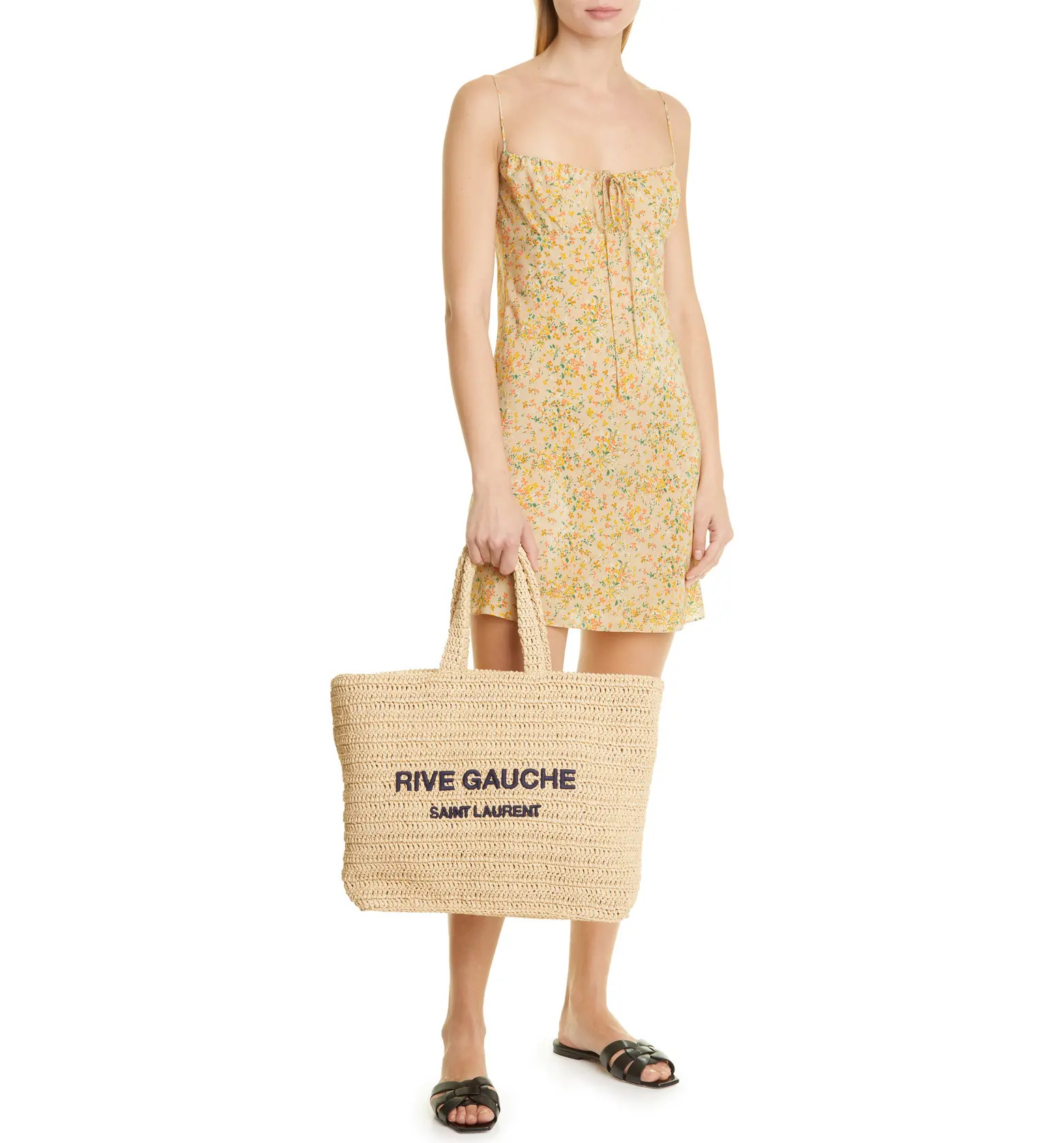 Rive Gauche Logo Crochet Tote | Nordstrom