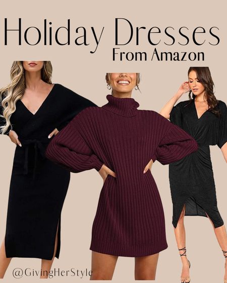 Holiday Dresses from Amazon! 
Christmas, wedding guest, wedding, dress, dresses, wedding guest dresses, Christmas dress, Christmas card pictures, jumpsuit, Christmas outfits, family photos, red dress, Christmas party, Christmas part outfits, holiday outfits, Christmas inspo, holiday inspo, sequins, seasonal, petal and pup, workwear, romper, velvet, pants, wedding guest dress, formal wear, event wear, formal dress, party dress, outfit Inspo, outfit ideas, amazon prime, amazon dresses, amazon dress, amazon wedding guest, amazon thanksgiving outfit, thanksgiving outfit, thanksgiving dress, cocktail dress, sweater dress, formal dress, event wear, event dress, winter wedding, winter dresses, Christmas dresses, amazon Christmas, best of amazon prime. Amazon prime favorites. Amazon fashion. Amazon style, amazon fall fashion. Turtle neck. Wine, black, red. 
#amazon #amazonprime #amazondresses #amazondress #christmas #dress #dresses #holiday 

#LTKHoliday #LTKSeasonal #LTKwedding
