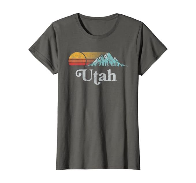 Utah Vintage Mountain Sunset Eighties Retro Graphic T-Shirt | Amazon (US)