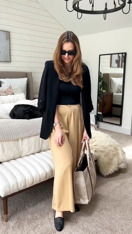 This is a favorite of mine: this simple spring look features my favorite wide leg Amazon pants and woven cutout loafers! Pair with a blazer for an effortless and chic look!

#LTKSeasonal #LTKstyletip