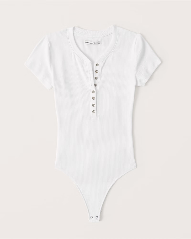 Short-Sleeve Henley Bodysuit | Abercrombie & Fitch (US)
