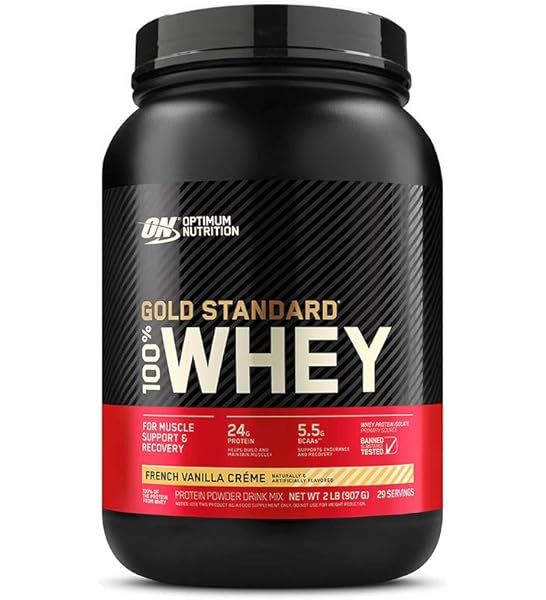 Optimum Nutrition Gold Standard 100% Whey Protein Powder, Vanilla Ice Cream, 2 Pound (Packaging M... | Amazon (US)