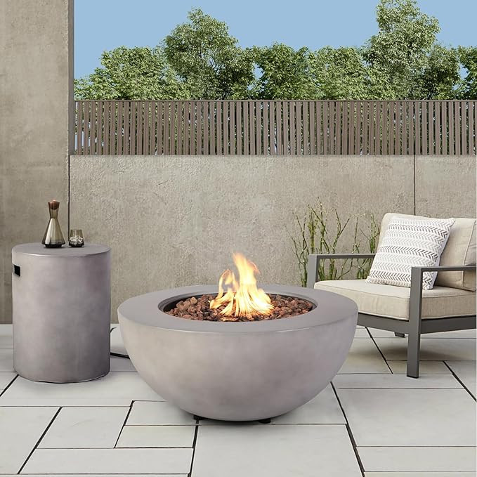 2-Piece Outdoor Propane Fire Pit Table Set w/Tank Cover Table, 31.5-inch 50,000 BTU CSA Certifica... | Amazon (US)