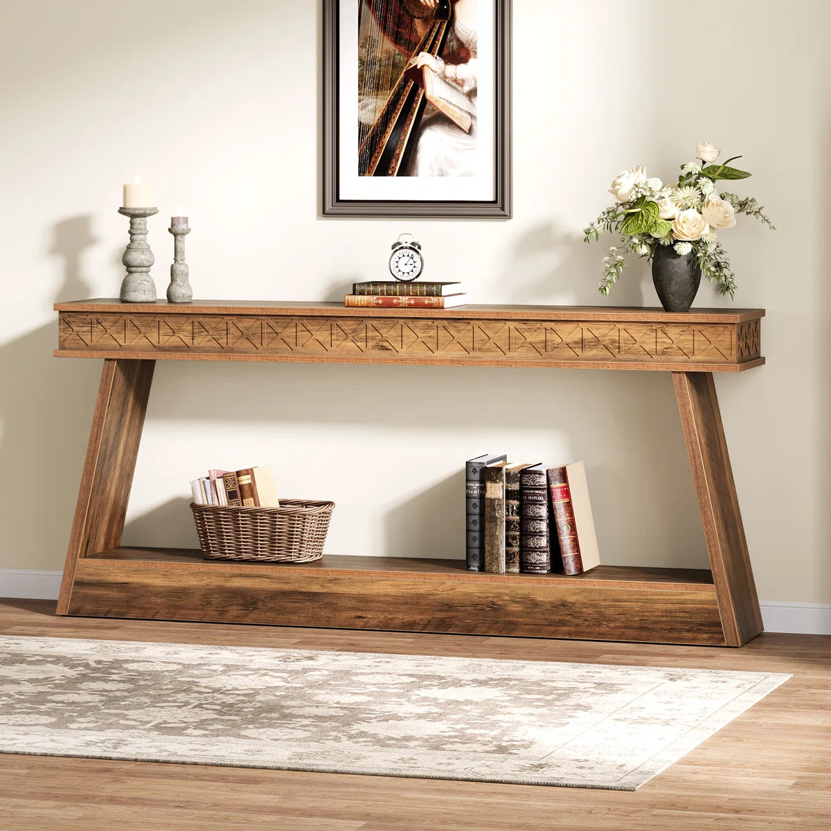 Gracie Oaks 70.87" Console Table With Shelf & Reviews | Wayfair | Wayfair North America