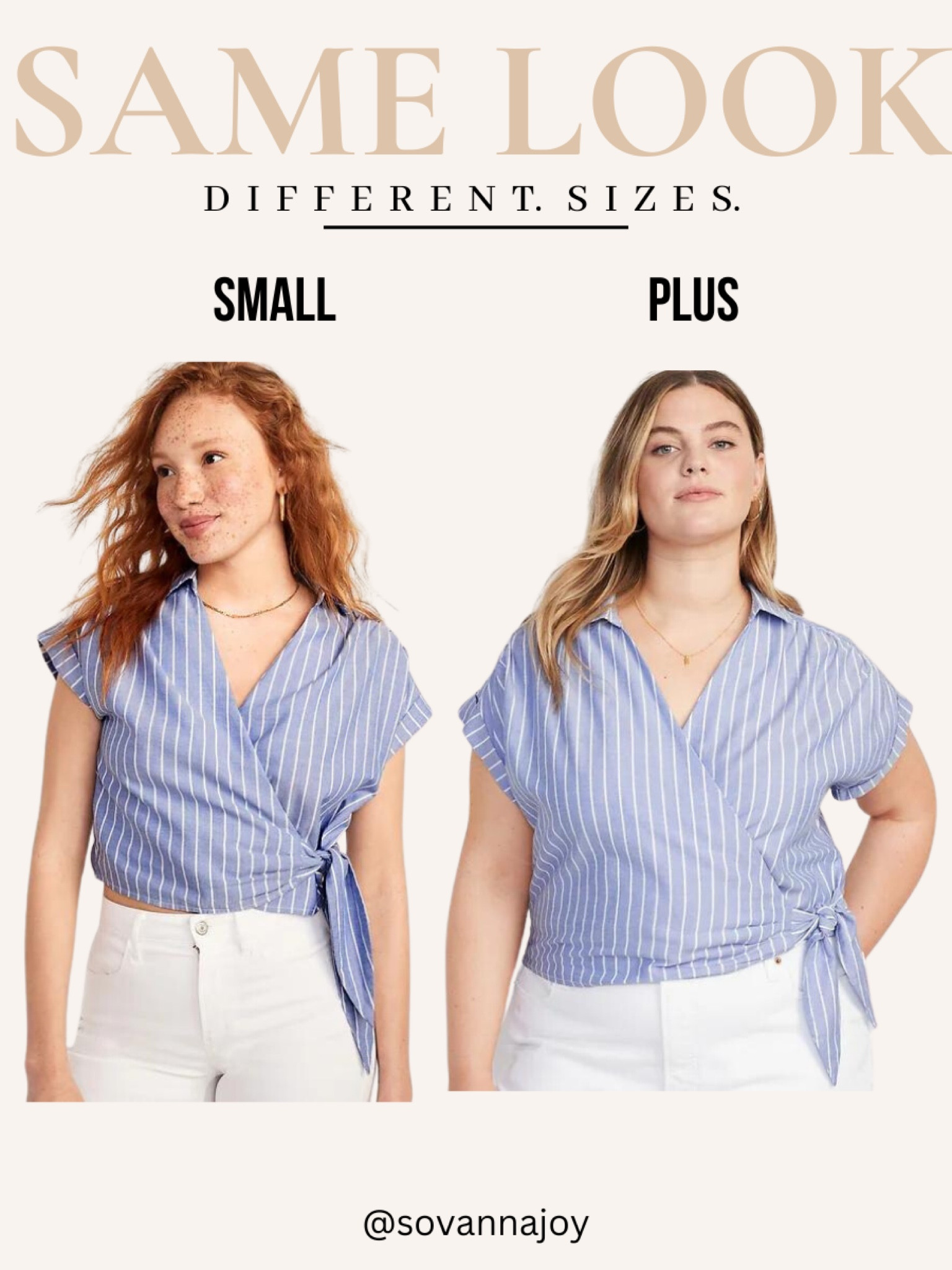 Striped Wrap Blouse | Casual Outfit Idea | Size Comparison 

#LTKFind #LTKunder50 #LTKcurves