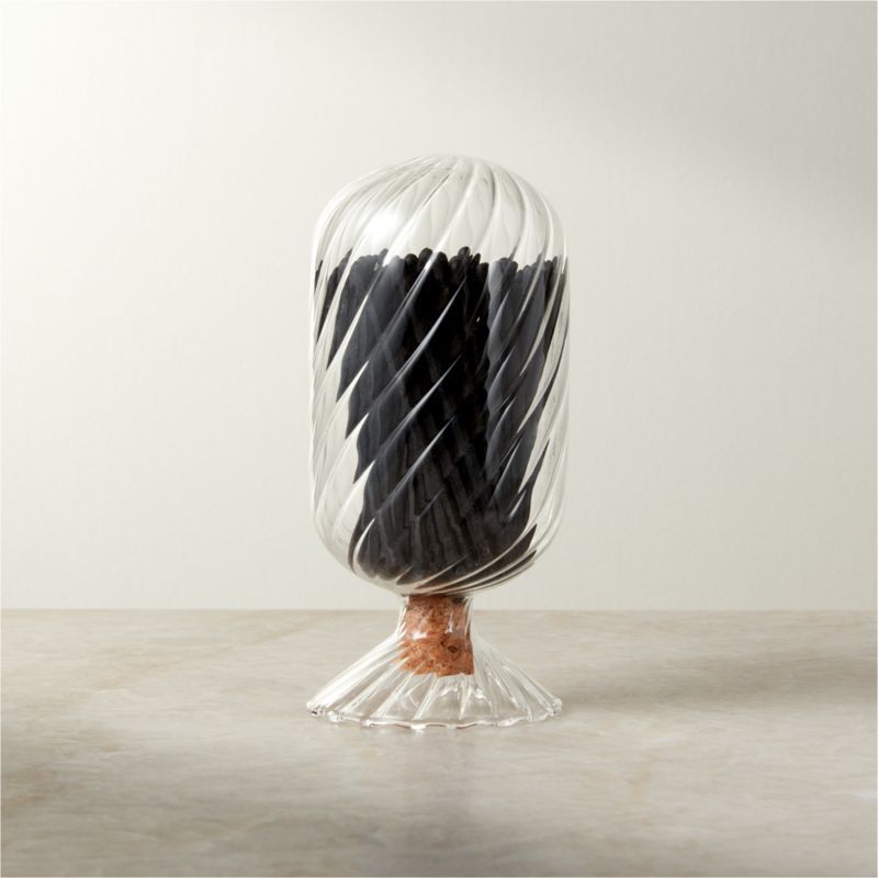 Small Glass Cloche with Black Matches | CB2 | CB2