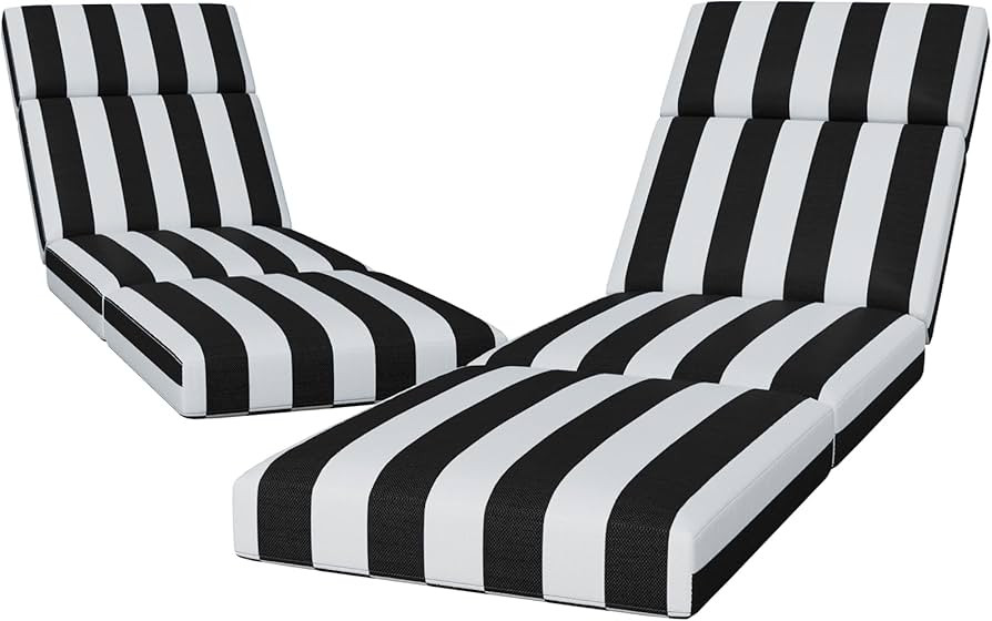 2 Pcs Chaise Lounge Cushions Outdoor, 72 x 21 x 4 Inch Lounge Chair Cushions for Outdoor Furnitur... | Amazon (US)