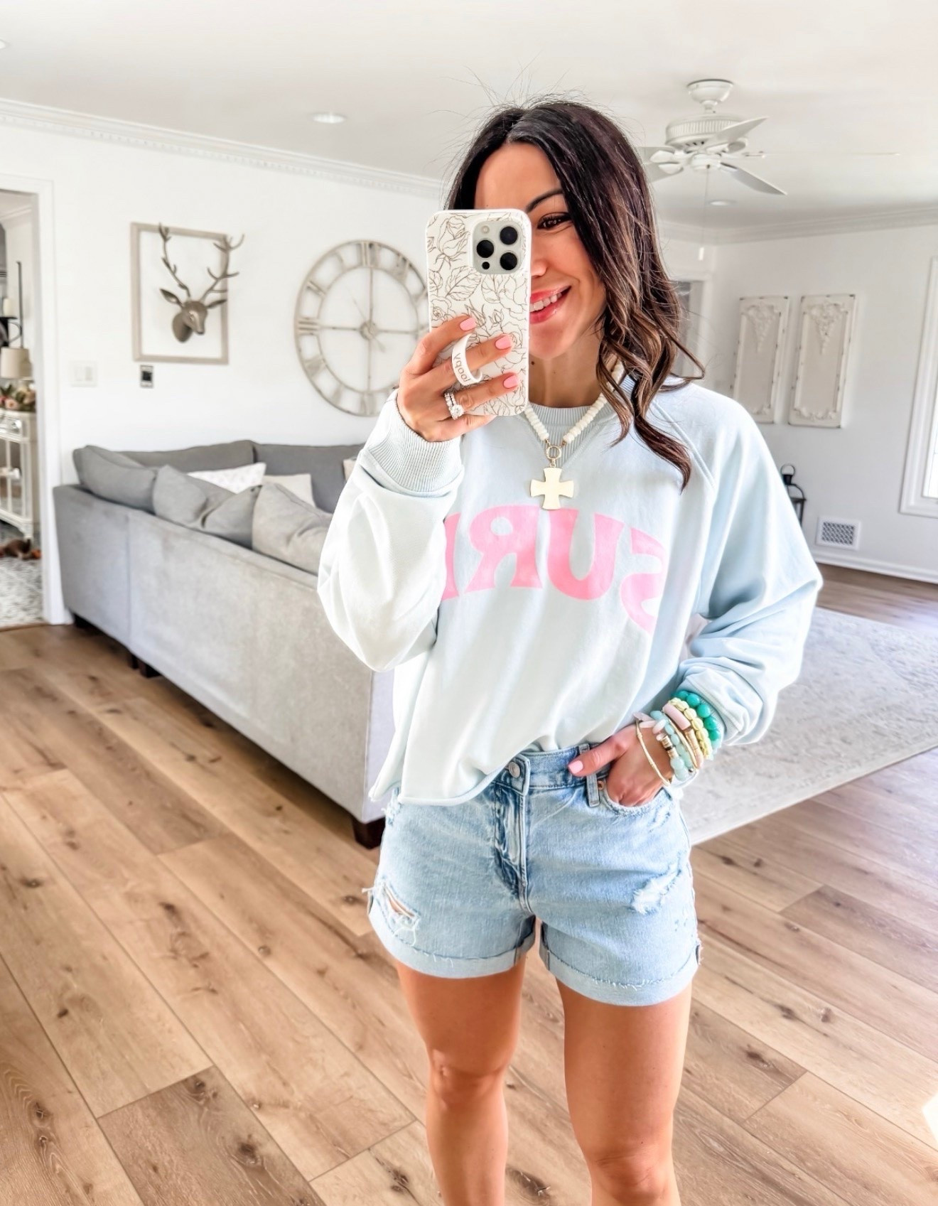 Extra 10% off when you’re signed into your American Eagle account. Denim shorts 2. Sweatshirt small.

#LTKSaleAlert #LTKOver40