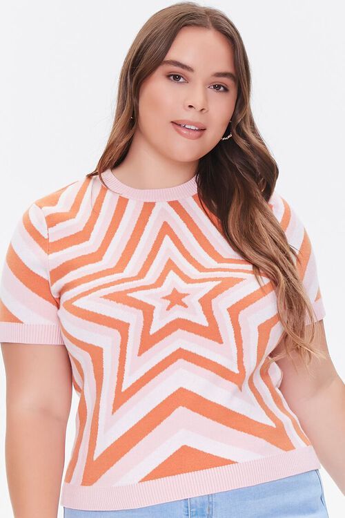 Plus Size Star Sweater-Knit Tee | Forever 21 | Forever 21 (US)