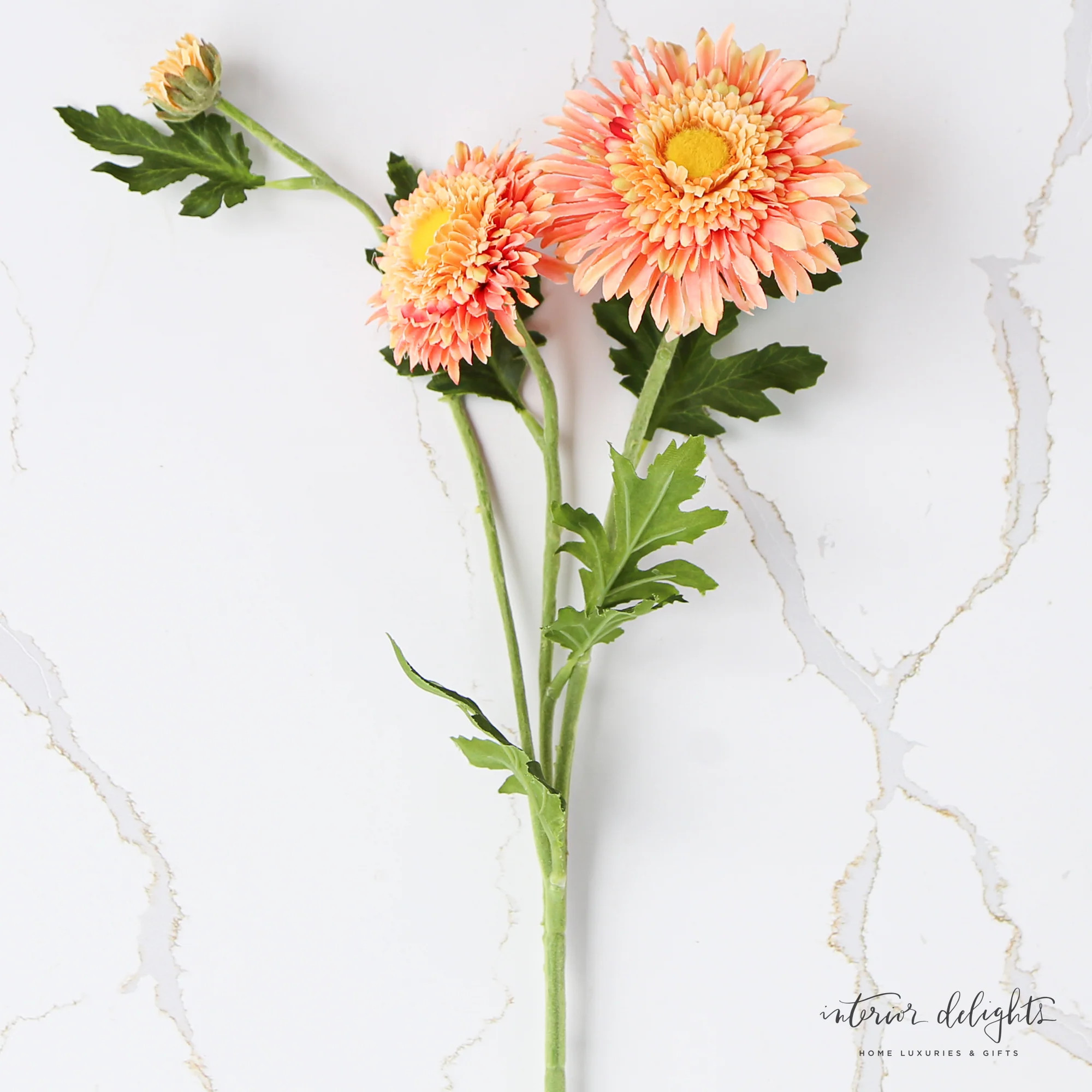 27” Peachy Gerber Daisy Spray | Interior Delights