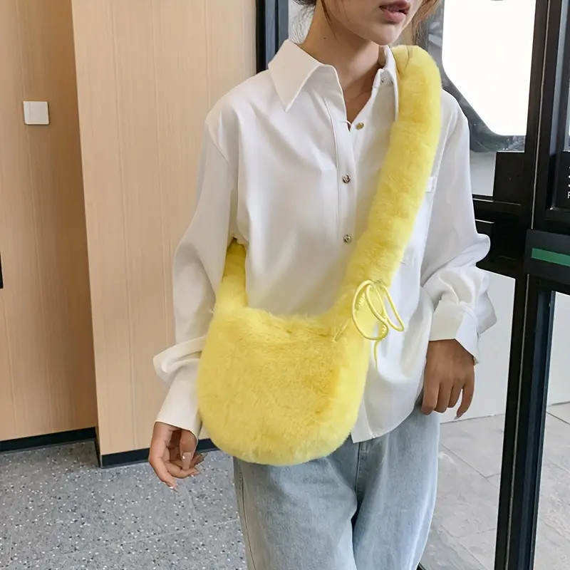 Fashion Fluffy Crossbody Bag Trendy Plush Shoulder Bag - Temu | Temu Affiliate Program