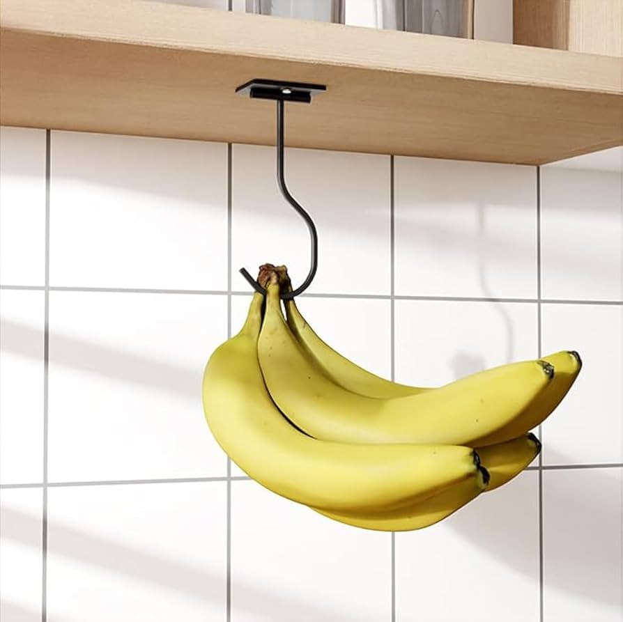 Under Cabinet Banana Hook Foldable - Adhesive Banana Hanger, Magnetic Banana Holder Hook Under Co... | Amazon (US)