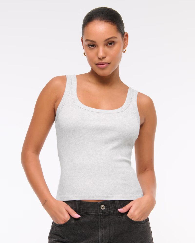 Vintage Rib Tuckable Scoopneck Tank | Abercrombie & Fitch (US)