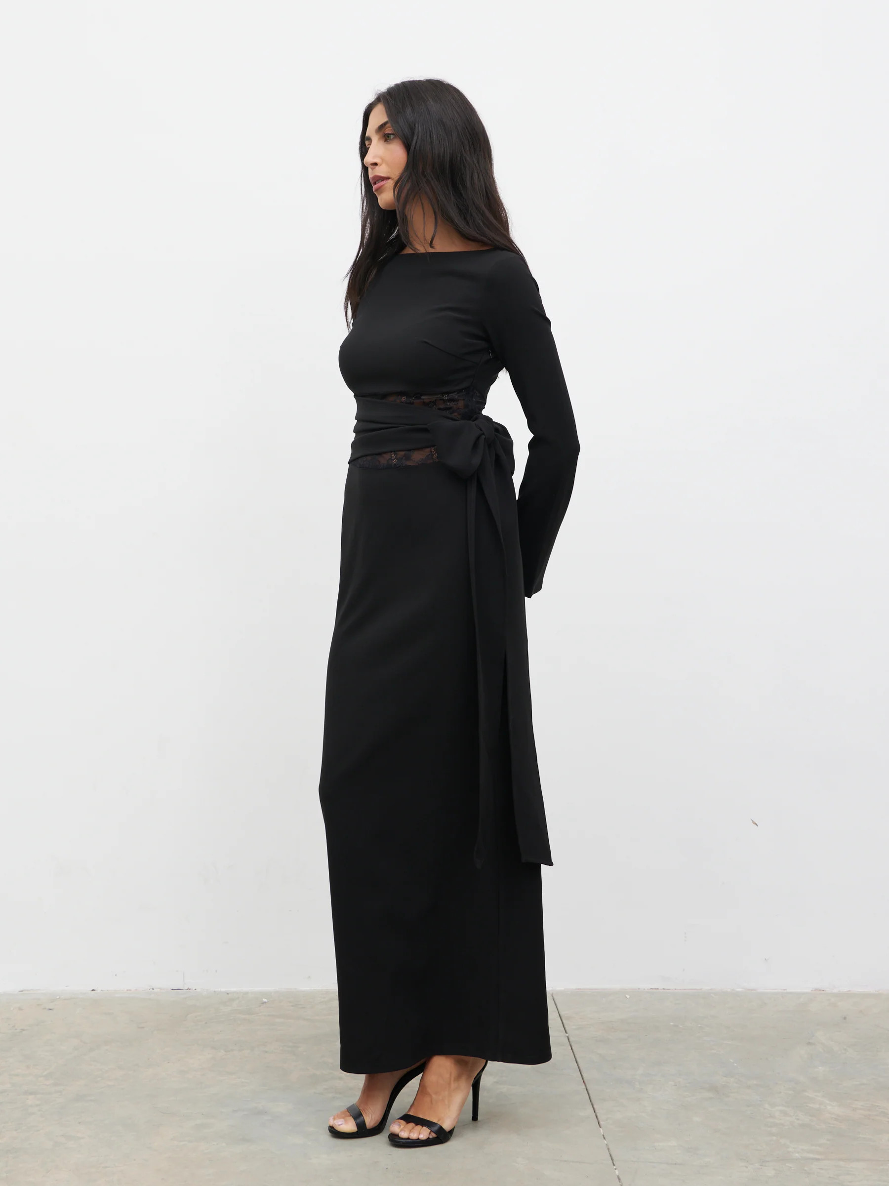 Ambrose Lace Cut Out Maxi Dress - Black | Pretty Lavish (UK)