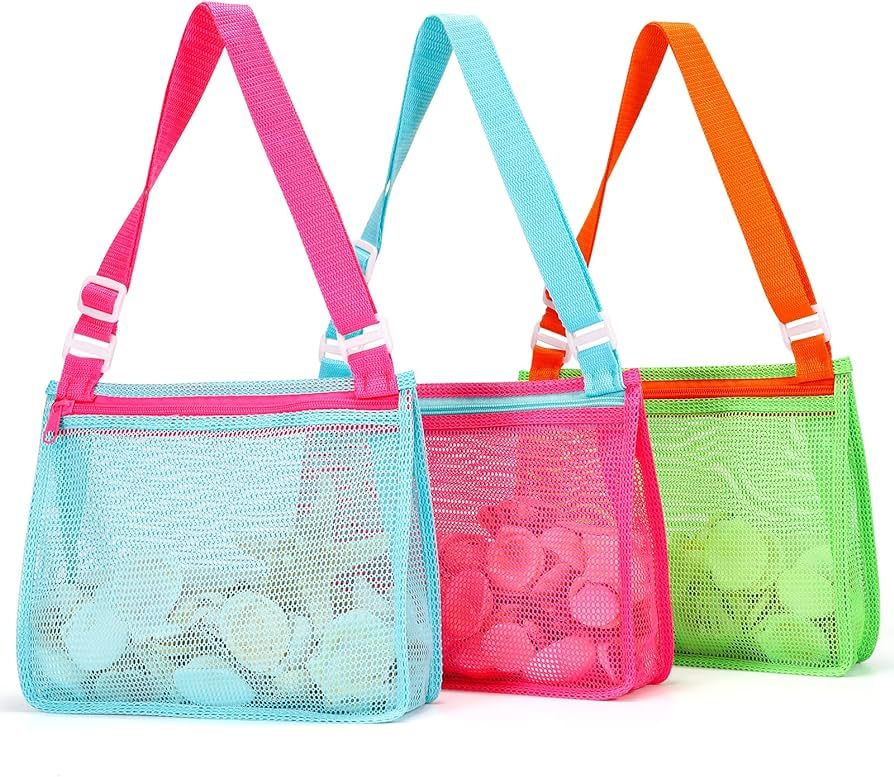 Tagitary Beach Toys Mesh Beach Bag Sand Toy Seashell Collecting Bag Pool Bag Swimming Beach Acces... | Amazon (US)