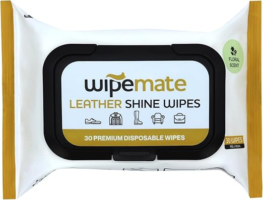WIPEMATE Premium Leather Shine Wipes, Quick Wipes for Shoe Shine, Removes Dirt and Scuffs, Shinin... | Amazon (US)