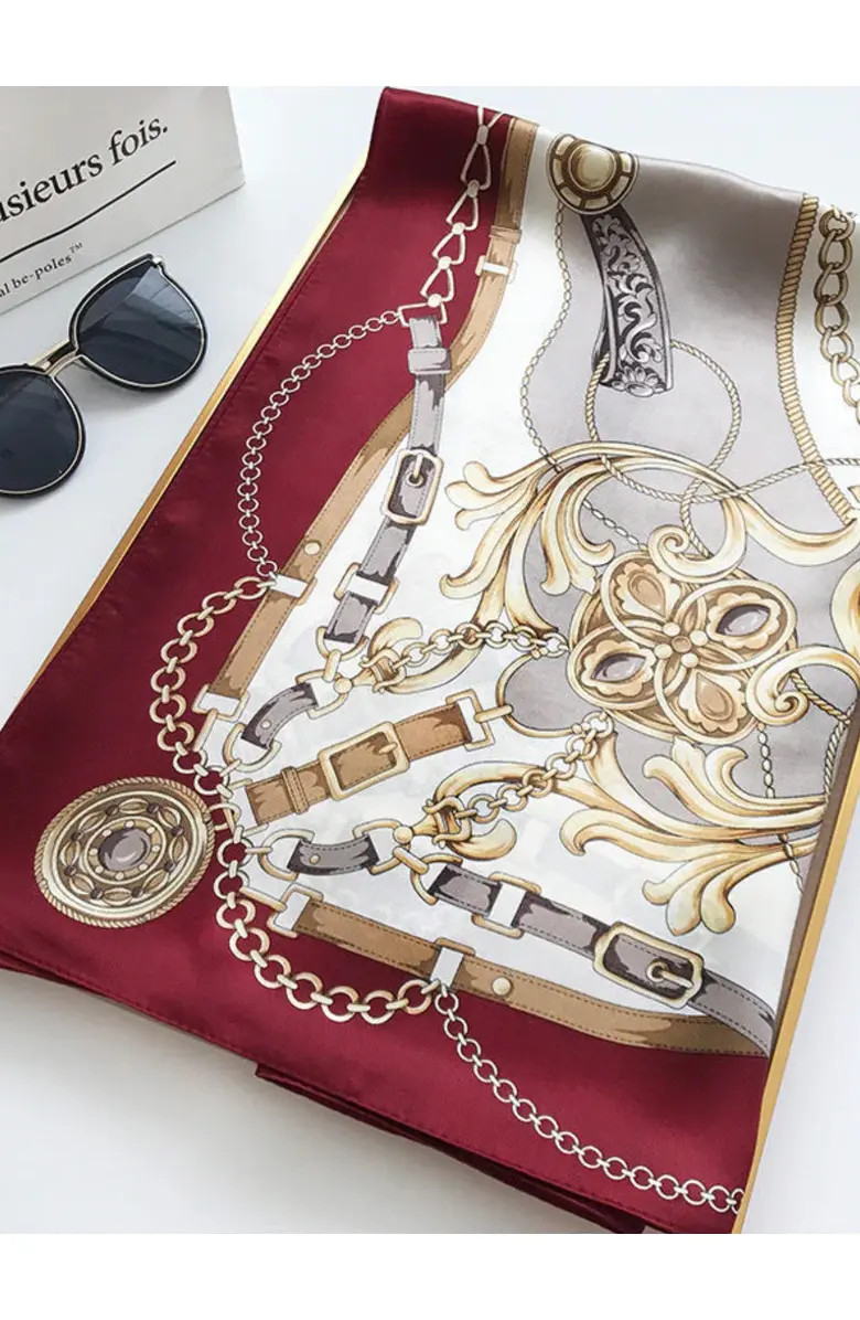 SILKSILKY 100% Mulberry Silk Printed Square Shawl Scarf | Nordstrom | Nordstrom