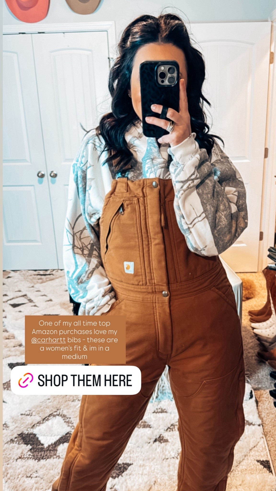 Carhartt bibs for women from Amazon - wearing a small and put a tribe Kelley camo sweatshirt under it 

#LTKTravel #LTKootd #LTKSeasonal